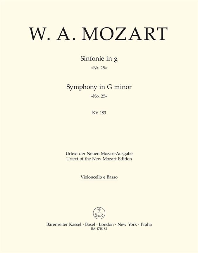 Symphony No.25, KV.183 (Violoncello, double bass)