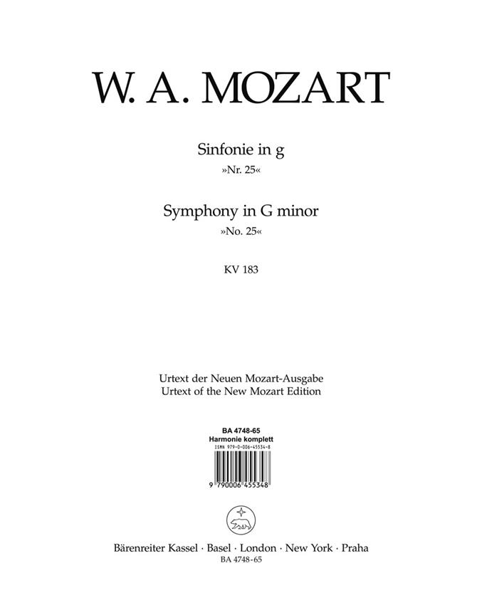 Symphony No.25, KV.183 (Wind set)