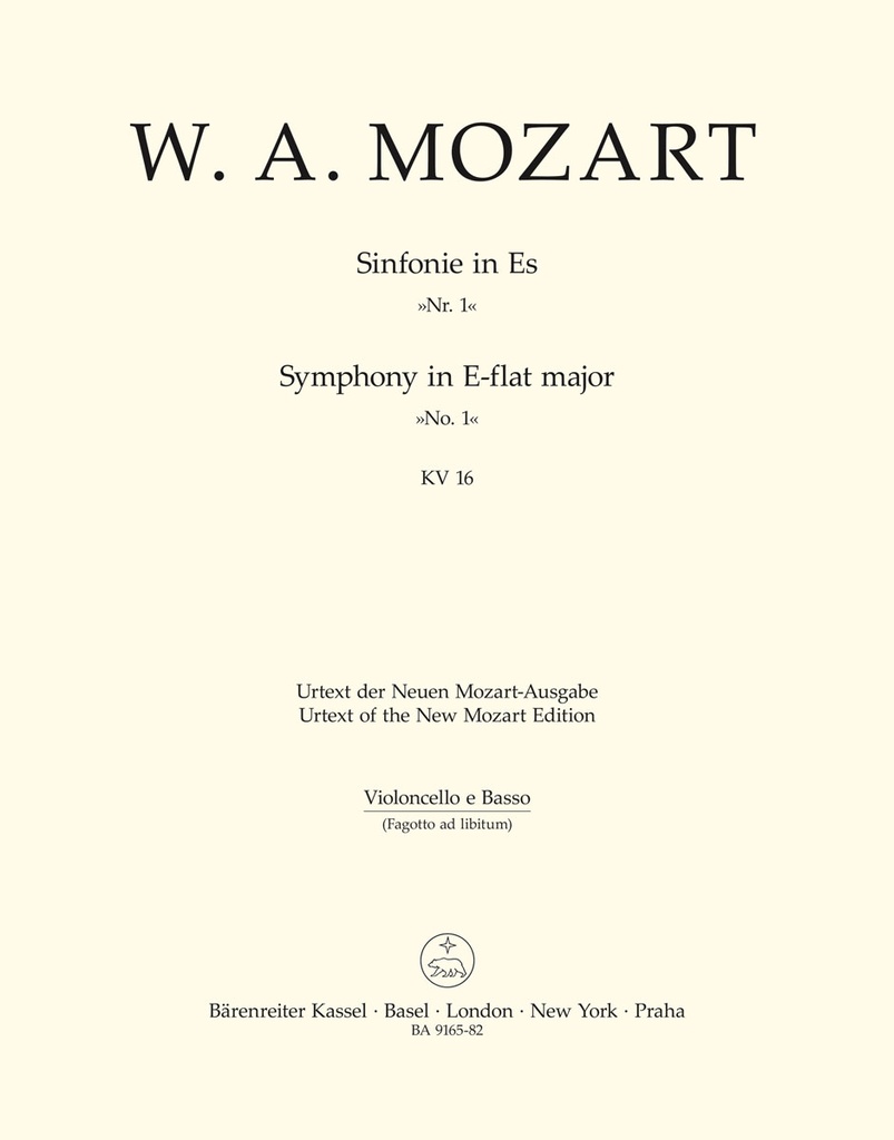 Symphony No.1 E-flat major, KV.16 (Cello/Bass)