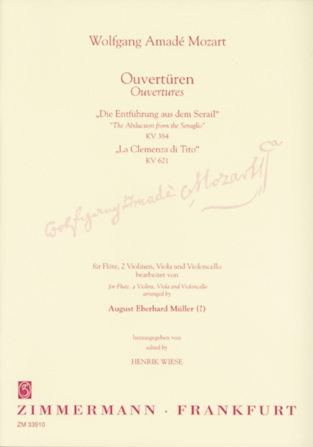 Overtures for Flute, 2 Violins, Viola & Cello