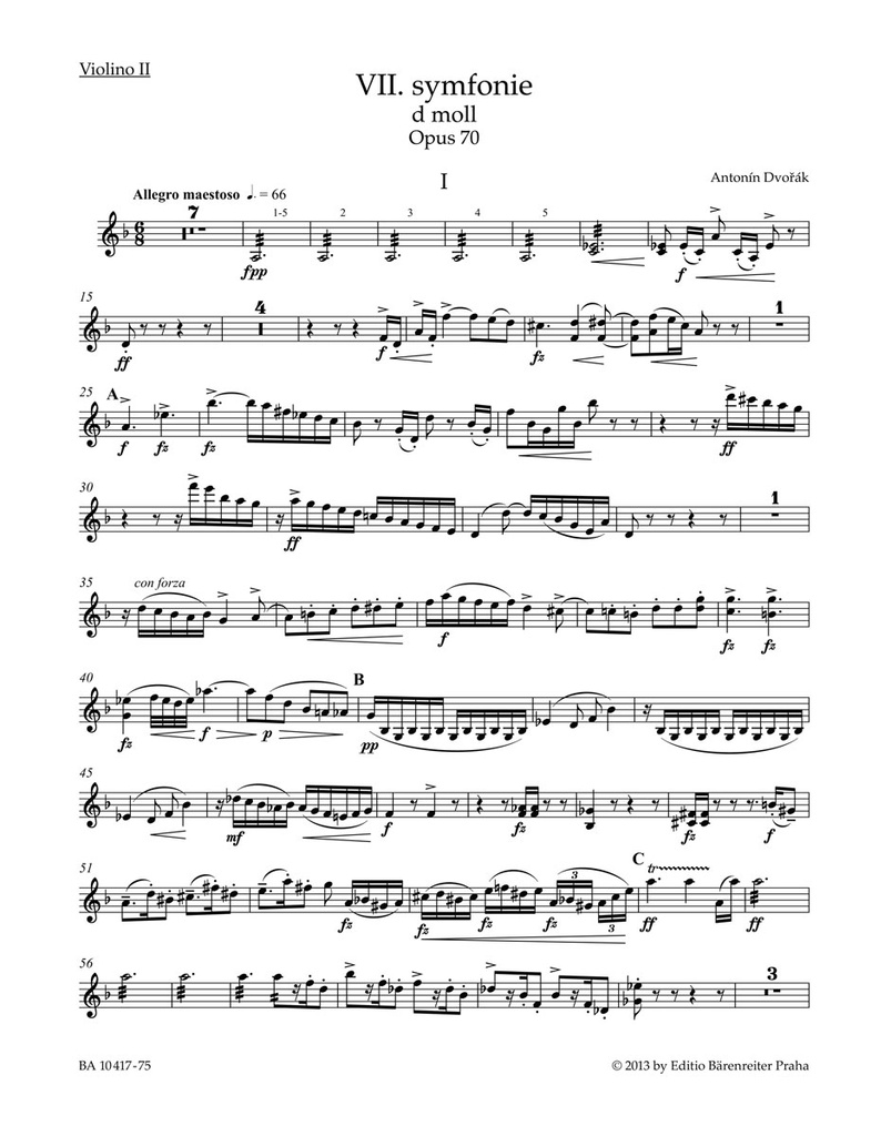 Symphony No.7 in d, Op.70(Violin 2 part)