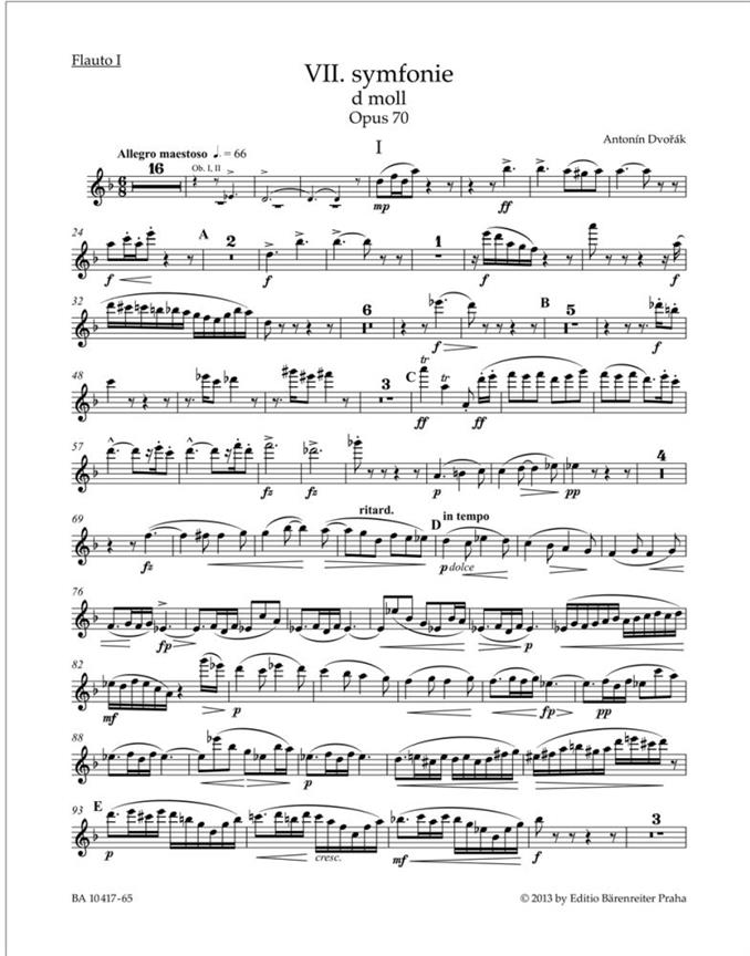 Symphony No.7 in d, Op.70 (Wind parts)